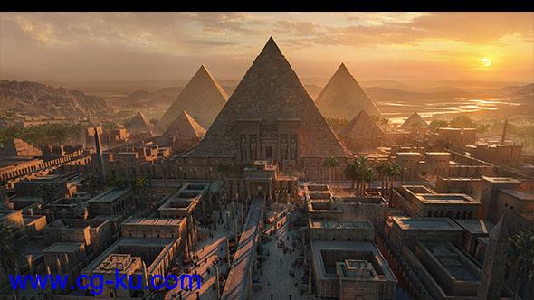 埃及金字塔3D模型 Kitbash3D – Egypt (Maya/MAX/FBX/OBJ)的图片3