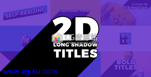 AE模板-长投影文字标题动画 Long Shadow Titles的图片1