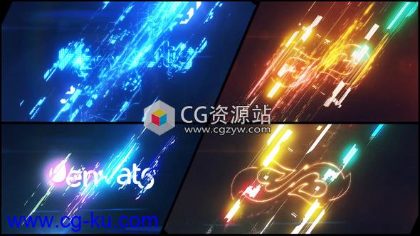 AE模板-多彩故障能量感Logo动画 Energetic Glitch Impact Logo的图片1