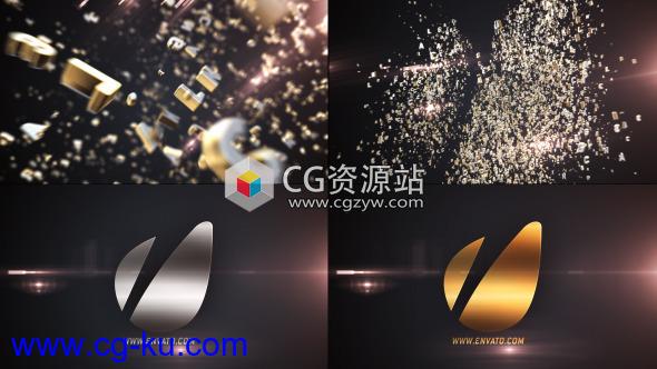 AE模板-3D字母汇聚logo标志动画Letters Logo Text Reveal的图片1