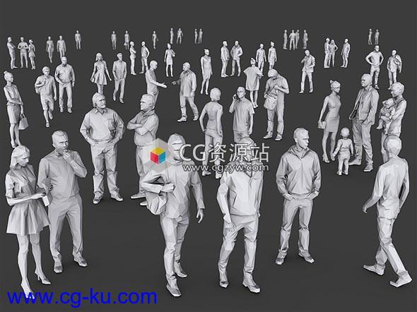 100+低多边形人物3D模型 Cubebrush – Complete Lowpoly People Pack Volume 1的图片2