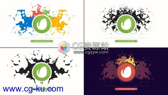 AE模板-液体飞溅艺术标志logo动画Minimal Paint Splatter Art Logo Reveal的图片1