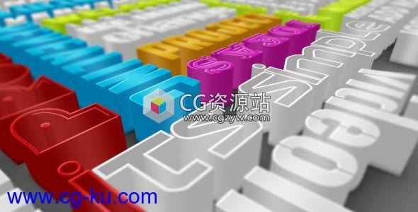 AE模板-多彩三维立体文字排版动画 Colorful 3d Typography的图片1