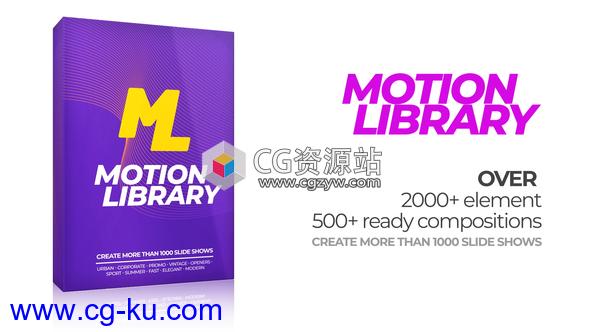 AE模板-时尚视频栏目包装幻灯片制作工具包 Motion Library Pack的图片1