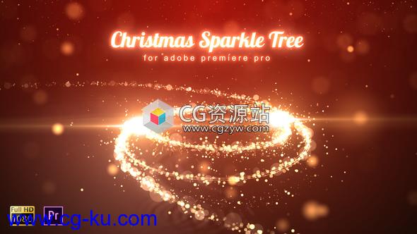 PR模板-圣诞节问候光线片头 Christmas Sparkle Tree – Premiere Pro的图片1