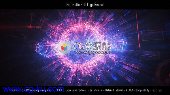 AE模板-高科技HUD科幻Logo动画 Futuristic HUD Logo Reveal的图片1