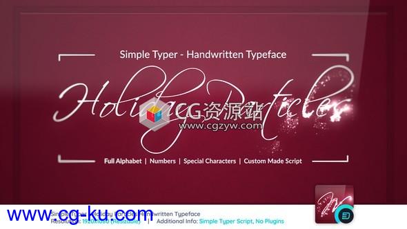 AE模板+脚本-手写粒子文字标题动画Simple Typer – Holiday Particles Handwritten Typeface的图片1