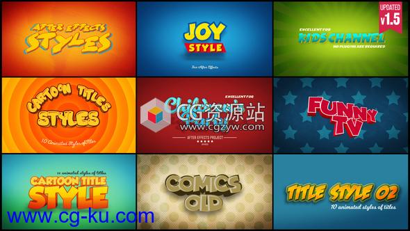 AE模板-可爱卡通样式文字标题动画 Cartoon Titles Styles的图片1