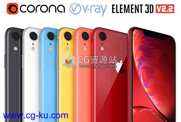 iPhone手机3D模型 Cubebrush – Apple iPhone Xr and XS All colors的图片1