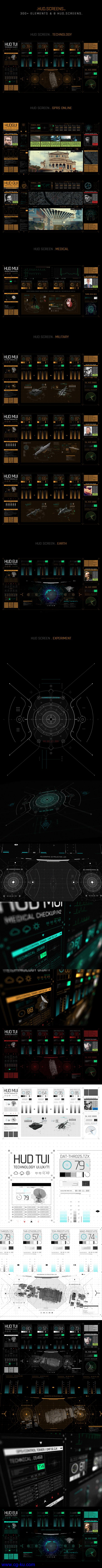AE模板-科技感用户界面信息图表HUD屏幕信息动画元素的图片2