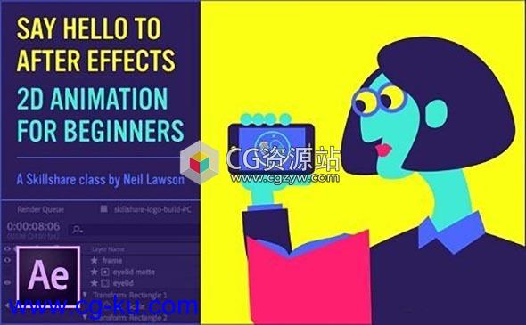 AE初学者图形动画基础教程 Skillshare – Say Hello to After Effects – 2D Animation for Beginners的图片1