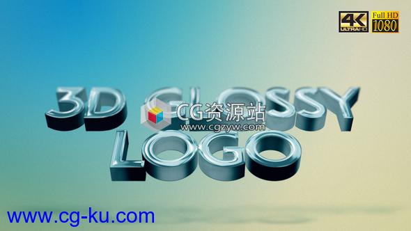 AE模板-4K三维反射标志logo动画3D Glossy Logo folder的图片1