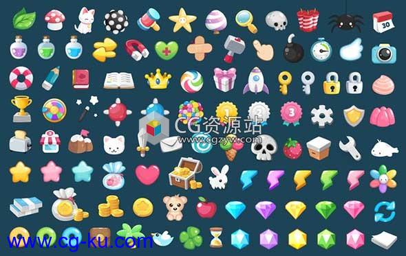 Unity卡通元素游戏UI包 Cartoon GUI Pack v1.0的图片1