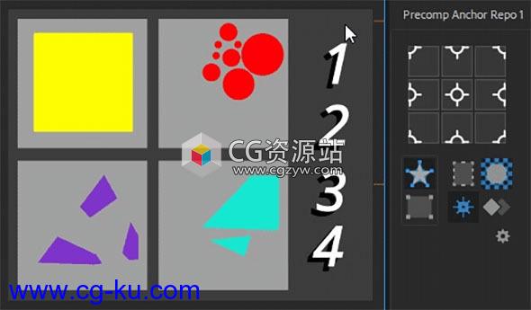 图层锚点中心点位置快速定位AE脚本 Aescripts Precomp Anchor Repo v1.0+使用教程的图片1