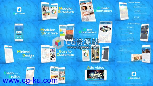 AE模板-手机APP应用程序宣传展示动画片头 App Promo的图片1