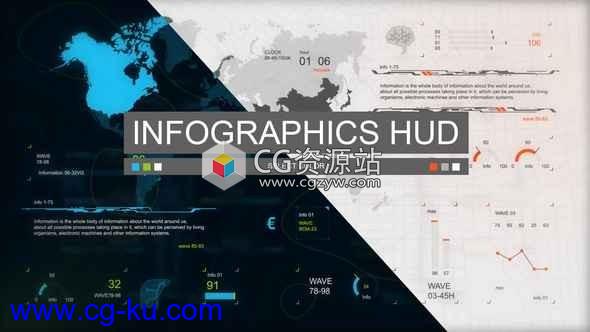 AE模板-科技感信息数据用户界面HUD动画元素工具包的图片1