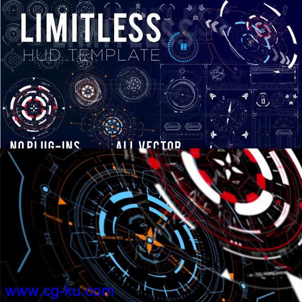 AE模板-高科技科幻HUD信息元素展示limitless-hud-template的图片1