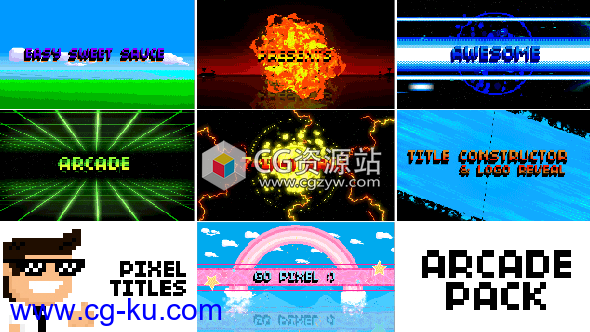 AE模板-复古像素化文字标题Logo动画 Pixel Titles & Logo Constructors的图片1