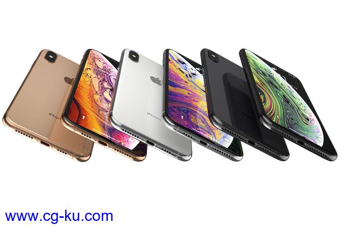 全色彩苹果手机3D模型 Cubebrush – Apple iPhone X + XS MAX (MAX/OBJ/E3D/3DS格式)的图片3