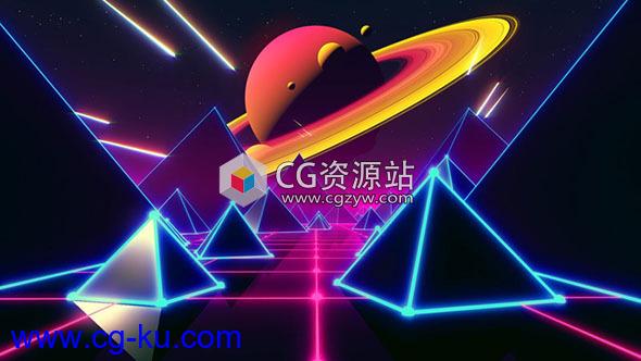 学习C4D与AE循环复古游戏空间场景制作教程 Looped Retro Space Scene Tutorial的图片1