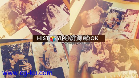 AE模板-历史相册照片翻页片头 History Photo Book的图片1