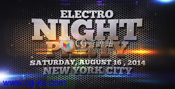 AE模板-时尚音乐派对舞蹈娱乐事件宣传片头Electro Night Party的图片1