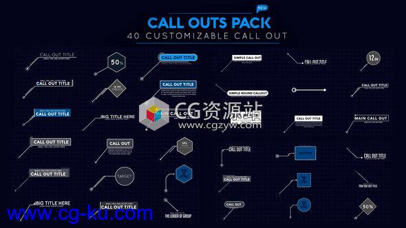 AE模板-科技感呼出指示线连接标注包 Callout Pack的图片1