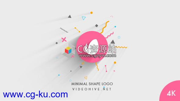 AE模板-时尚简洁线条图形Logo动画 Minimal Shape Logo Reveal的图片1