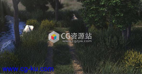 C4D室外环境场景实例制作视频教程+工程文件的图片1