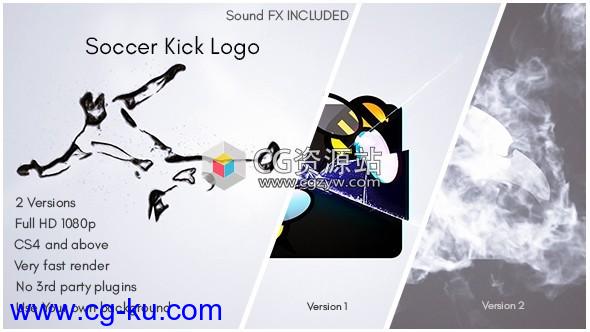 AE模板-踢足球粒子logo动画 Soccer Kick Logo的图片1