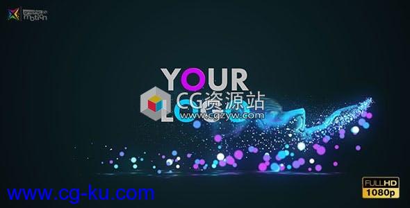 AE模板-创意多彩发光粒子Logo动画 Glow Particles Logo的图片1