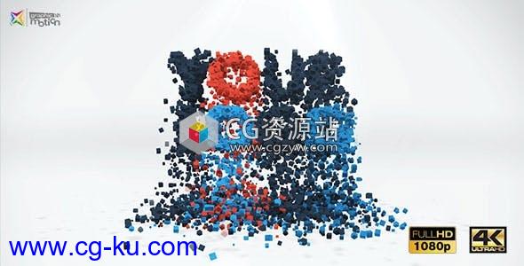 AE模板-三维粒子汇聚Logo动画 3D Particles Logo Build & Break的图片1