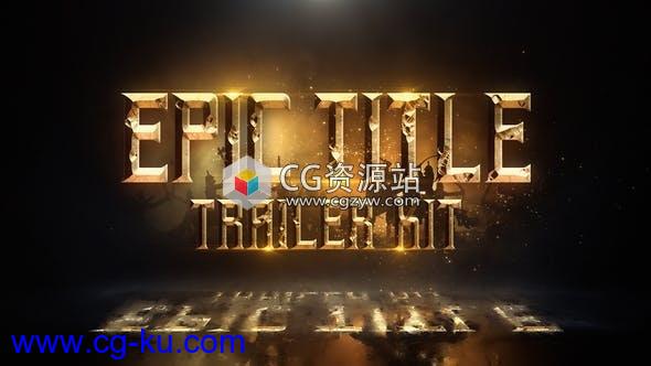 AE模板-史诗金色主题粒子标题动画Epic Title Trailer Kit的图片1