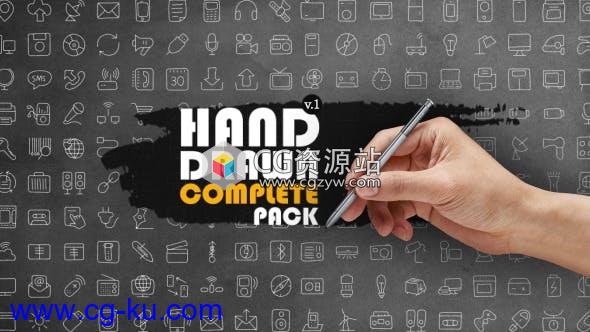 AE模板-1300+手绘图标ICON动画 Hand Drawn Complete Pack的图片1