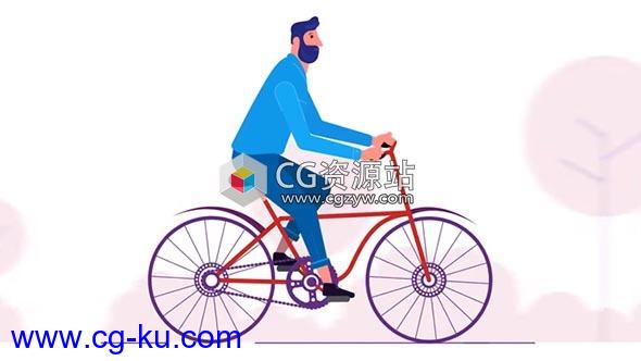 AE人物角色骑自行车MG动画教程 Character Cycling, Bicycle Animation的图片1