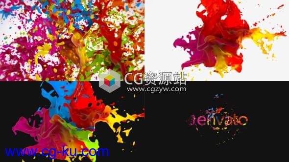 AE模板-液体油漆飞溅汇聚Logo动画 Liquid Paint Splash Logo的图片1