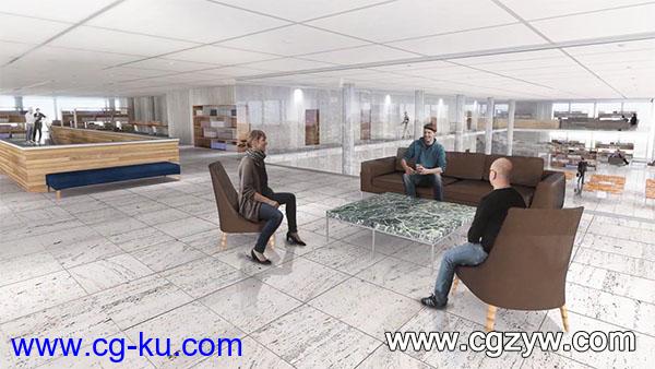 C4D制作室内场景渲染教程  Creating Large Scale Interior Renderings in CINEMA 4D的图片1