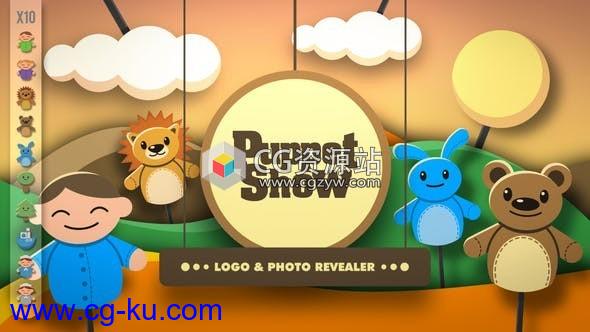 AE模板-三维卡通儿童乐趣滑稽木偶动画片头 Puppet Show – Revealer的图片1