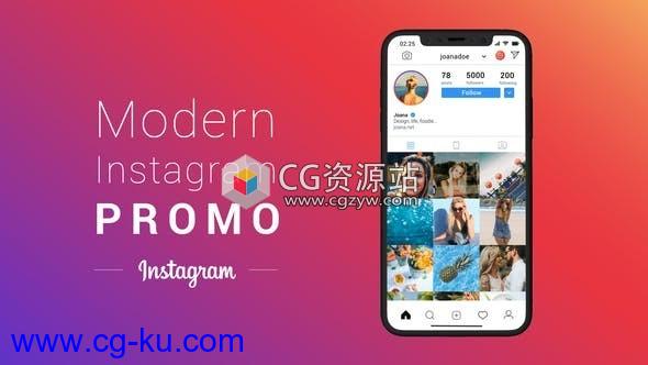 AE模板-彩色APP应用程序演示网络推广宣传片Modern Instagram Promo的图片1