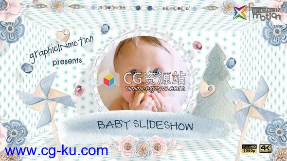 AE模板-4K宝宝生日快乐照片视频片头Baby Slideshow的图片1