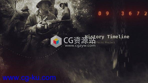 AE模板-复古回忆粉尘遮罩历史时间线照片开场 History Timeline III的图片1