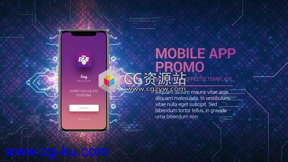 AE模板-科技感电路iPhoneX手机APP动画片头 Technology App Promo的图片1