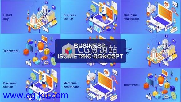 AE模板-等距公司企业业务演示信息图形元素动画工具包Business – Isometric Concept的图片1