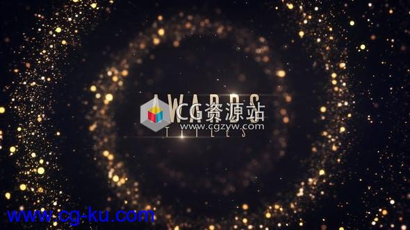 AE模板-颁奖环形金色粒子闪烁背景文字宣传片头 Awards Titles的图片1