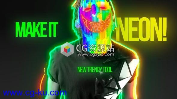 AE模板-霓虹灯电流能量视频描边特效 Make It Neon的图片1