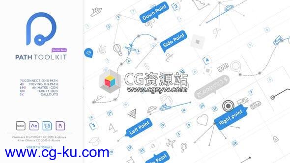 AE模板+PR预设 路径连线动画 Path Toolkit Diagram Chart Maker的图片1