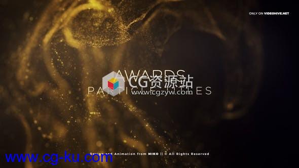 AE模板-黄金粒子流动大气奢华颁奖晚会文字标题片头Awards Particles Titles的图片1