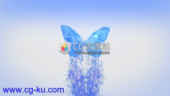 AE模板-多彩优雅液体蝴蝶飞舞Logo动画 Splashing Butterfly Logo Reveal的图片1