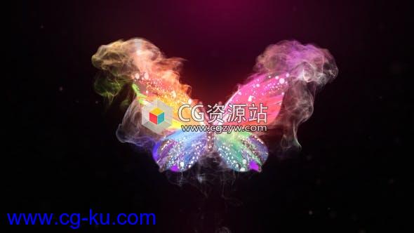 AE模板-发光粒子蝴蝶飞舞Logo动画 Glowing Butterfly Logo Reveal的图片1