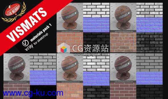 SketchUp Vray材质预设包 Vismats for V-Ray SketchUp的图片1